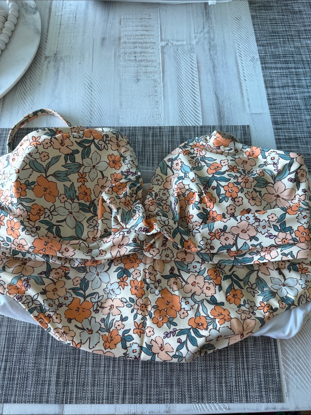 CupShe floral print top and bottom VGUC XXL